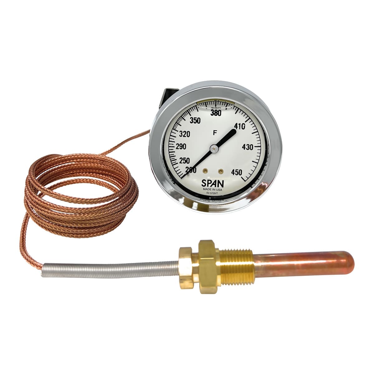 National Vacuum Blower Exhaust Thermometer, 200 to 450 deg F, 6' Copper Lead, 3/8" UNC (NVE-408-200-006) - Image 4