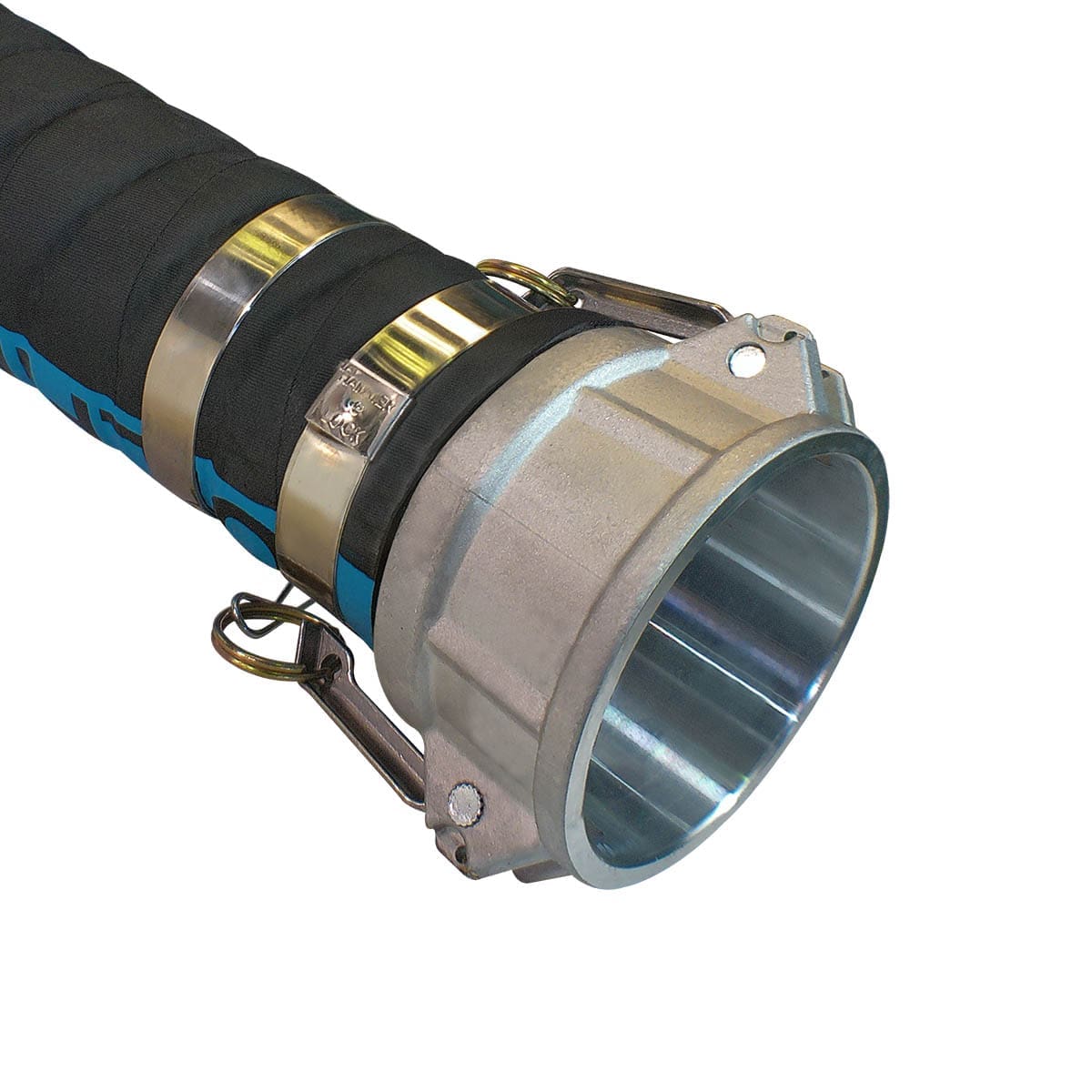 3" Oil Field Suction Hose Assembly, Corrugated - Blue Lay Line, Male Camlock x Female Camlock, 150 PSI, 20' Length - Image 4