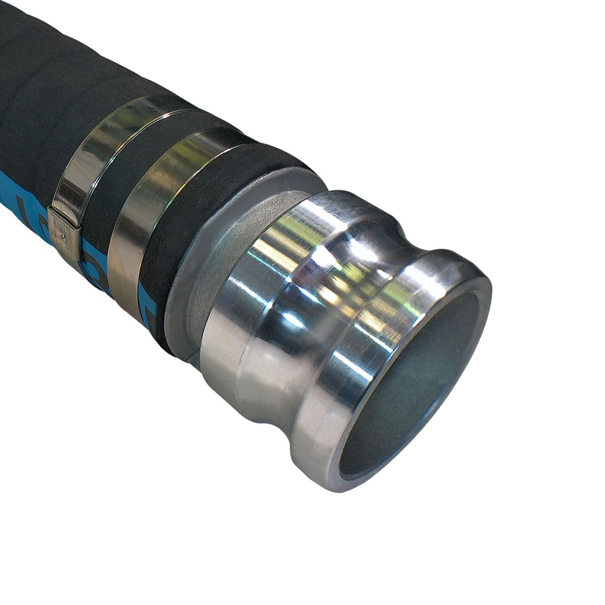 3" Oil Field Suction Hose Assembly, Corrugated - Blue Lay Line, Male Camlock x Female Camlock, 150 PSI, 20' Length - Image 5