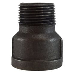 1-1/4" Pipe Fitting Extension Piece, Female NPT x Male NPT, 150# Black Malleable Iron