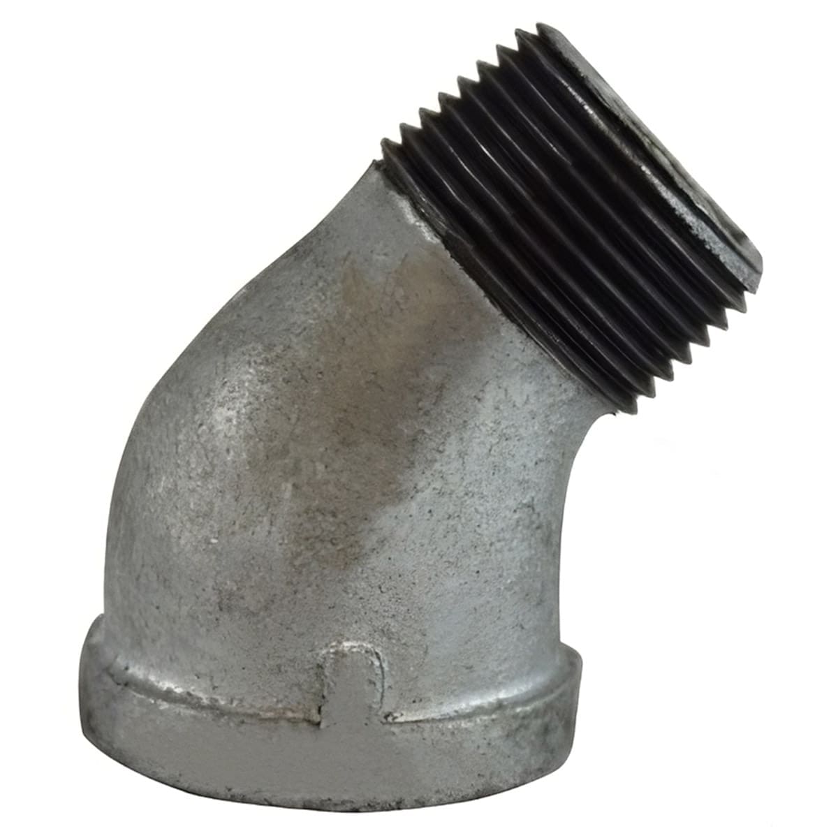 4" Pipe Fitting Street Elbow, 4" Female NPT x 4" Male NPT, 45 Degree, 150# Galvanized Malleable Iron