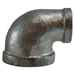 1/4" X 1/8" Pipe Fitting Elbow, 1/4" Female NPT x 1/8" Female NPT, 90 Degree, 150# Galvanized Malleable Iron