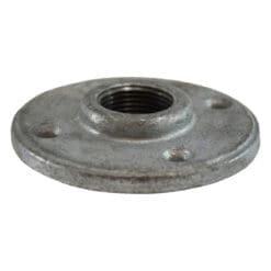1" Pipe Fitting Floor Flange, 150# Galvanized Malleable Iron, Female NPT Threads