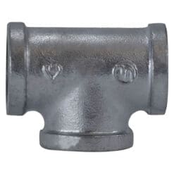1-1/2" Pipe Fitting Tee, 150# Galvanized Malleable Iron, Female NPT Threads