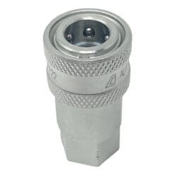 1/4" Hydraulic Quick Release Coupling, Series A, 1/4" Female Socket x 1/4" Female Threads, Galvanized Steel