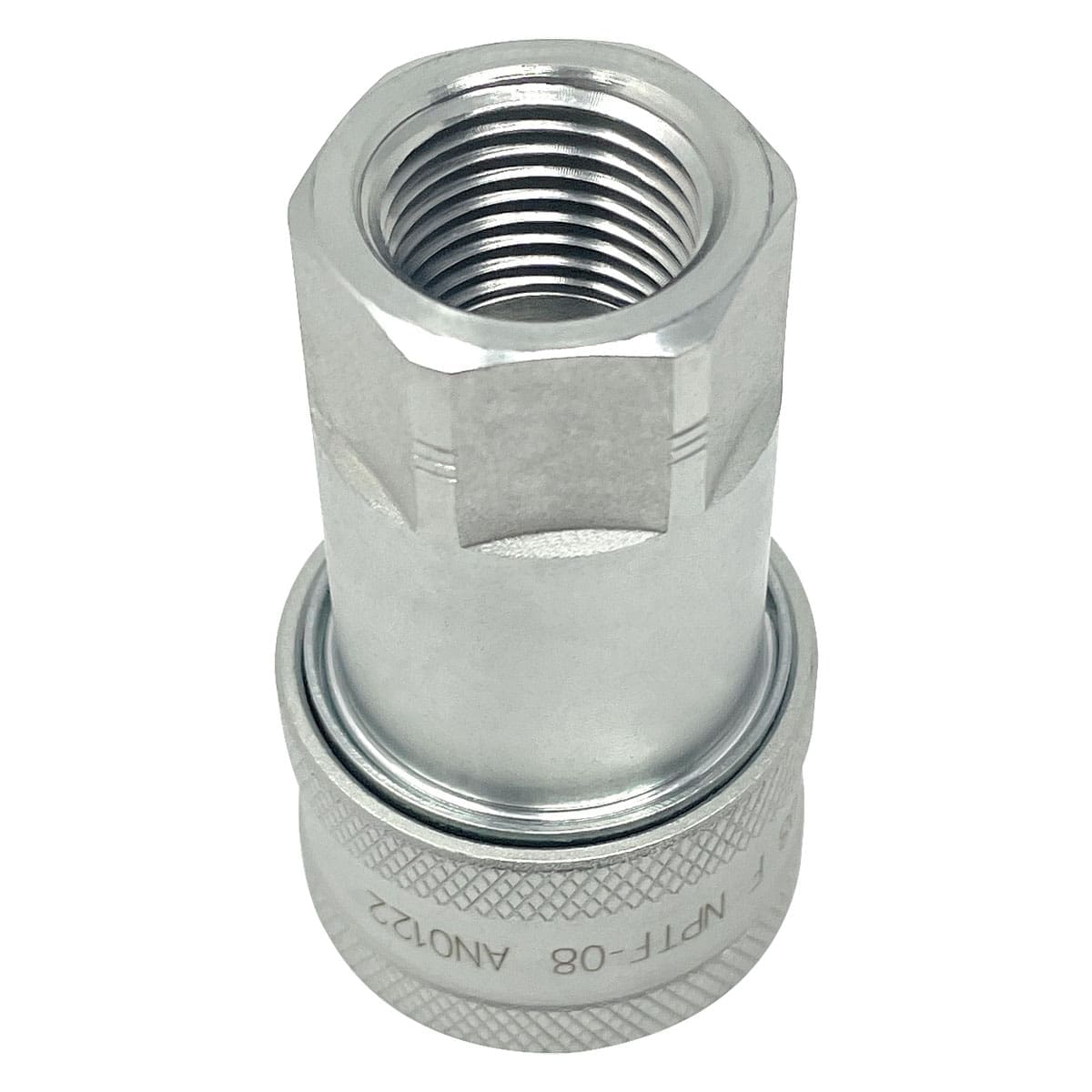 1/2" Hydraulic Quick Release Coupling, Series A, 1/2" Female Socket x 1/2" Female Threads, Galvanized Steel - Image 2