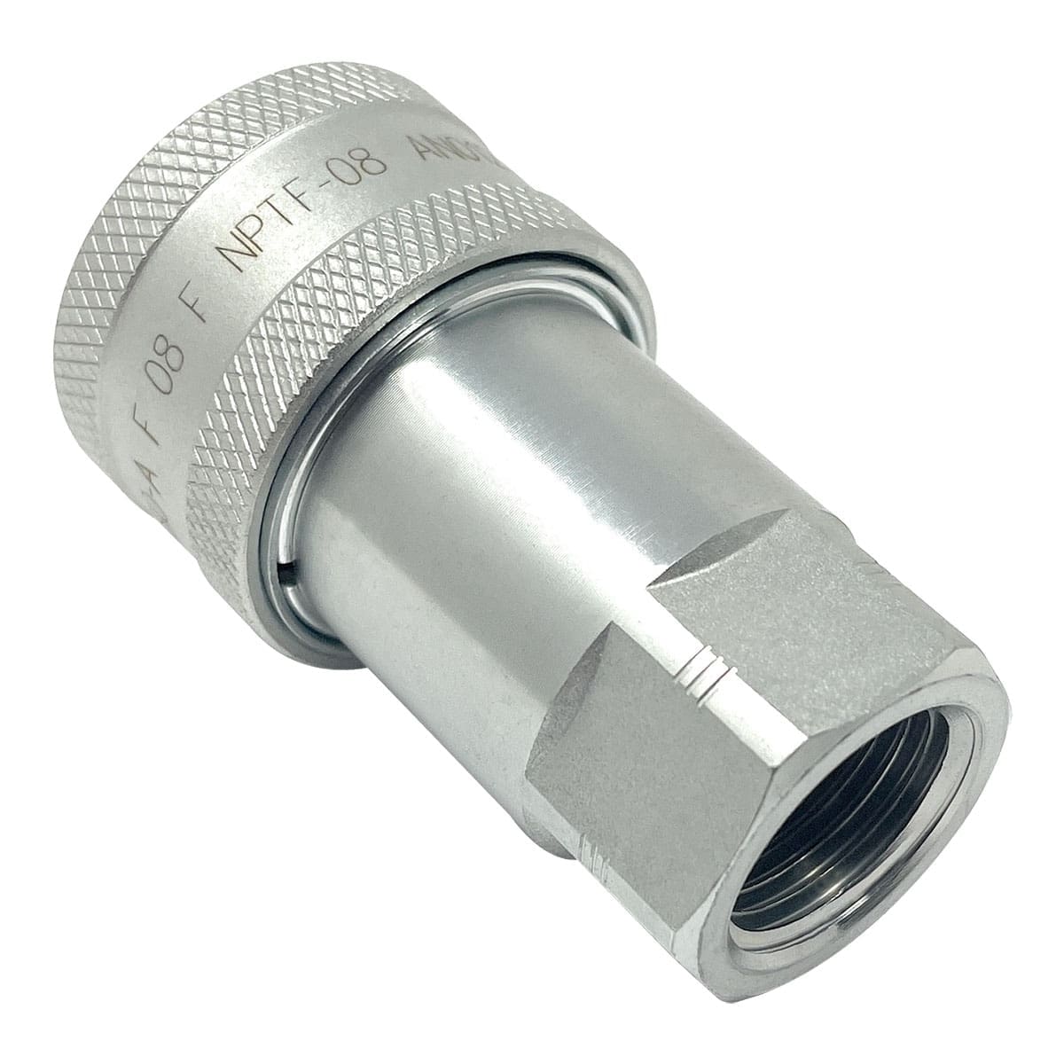 1/2" Hydraulic Quick Release Coupling, Series A, 1/2" Female Socket x 1/2" Female Threads, Galvanized Steel - Image 4