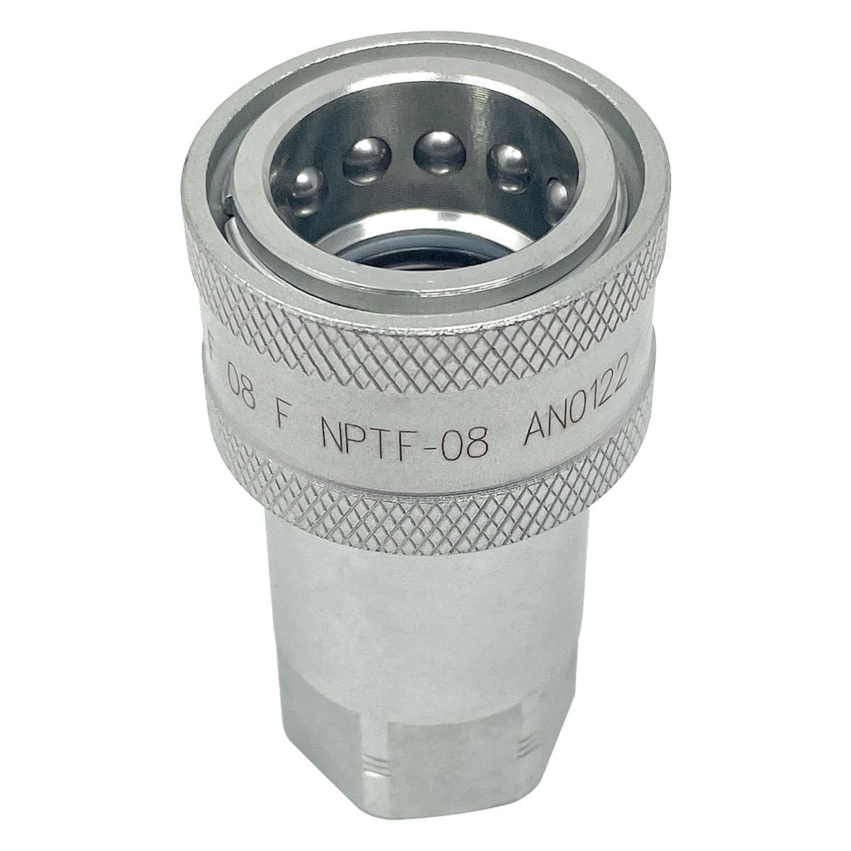1/2" Hydraulic Quick Release Coupling, Series A, 1/2" Female Socket x 1/2" Female Threads, Galvanized Steel