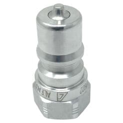 1/4" Hydraulic Quick Release Coupling, Series B, 1/4" Male Plug x 1/4" Female Threads, Galvanized Steel