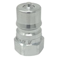 1/2" Hydraulic Quick Release Coupling, Series B, 1/2" Male Plug x 1/2" Female Threads, Galvanized Steel