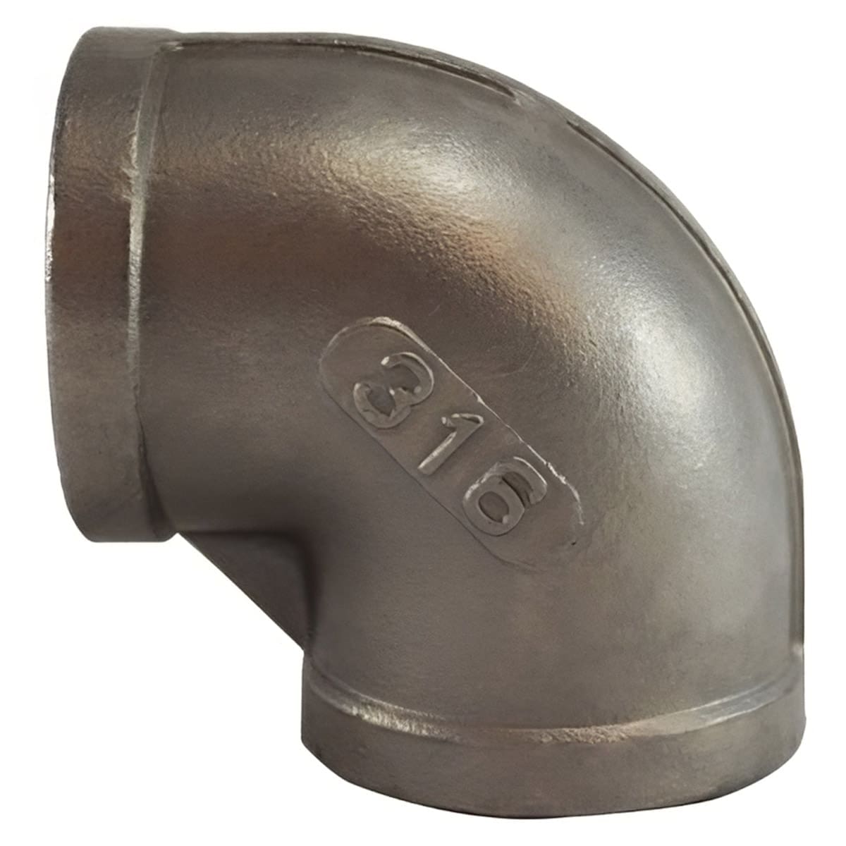 4" Pipe Fitting Elbow, 4" Female NPT x 4" Female NPT, 90 Degree, 150# 316 Stainless Steel