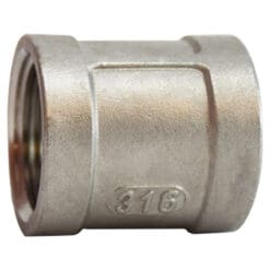 1/2" Pipe Fitting Coupling, 150# 316 Stainless Steel, Female NPT Threads