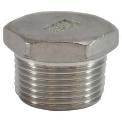 4" Pipe Fitting Hex Head Plug, 4" Male NPT x Hex Head Plug, 150# 316 Stainless Steel