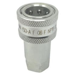 3/8" Hydraulic Quick Release Coupling, Series A, 3/8" Female Socket x 3/8" Female Threads, Galvanized Steel