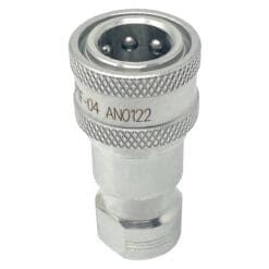1/4" Hydraulic Quick Release Coupling, Series B, 1/4" Female Socket x 1/4" Female Threads, Galvanized Steel