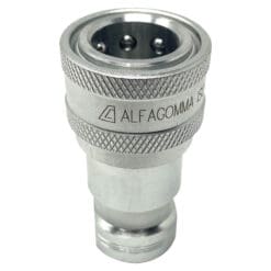 3/8" Hydraulic Quick Release Coupling, Series B, 3/8" Female Socket x 3/8" Female Threads, Galvanized Steel