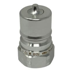 3/4" Hydraulic Quick Release Coupling, Series B, 3/4" Male Plug x 3/4" Female Threads, Galvanized Steel