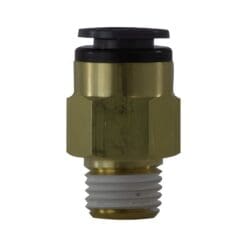 Composite Body DOT Air Brake Push In Fitting Straight Male Connector, 3/8" OD Tube x 3/8" Male NPT