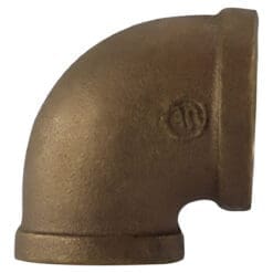 3/4" X 3/8" Pipe Fitting Elbow, 3/4" Female NPT x 3/8" Female NPT, 90 Degree, 125# Bronze