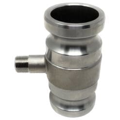 Camlock Fitting, Type AA with 1/2" Pipe Tap, Stainless Steel, 2" Male Camlock Adapter x 2" Male Camlock Adapter, (CAM-2020-AAPT05-SS)