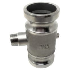 Camlock Fitting, Type AA with 3/4" Pipe Tap, Stainless Steel, 2" Male Camlock Adapter x 2" Male Camlock Adapter, (CAM-2020-AAPT07-SS)