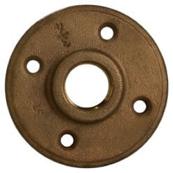 1" Pipe Fitting Floor Flange, 125# Bronze, Female NPT Threads