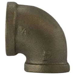 1/4" X 1/8" Pipe Fitting Elbow, 1/4" Female NPT x 1/8" Female NPT, 90 Degree, 125# Lead Free Bronze