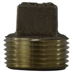 1-1/4" Pipe Fitting Solid Square Head Plug, 1-1/4" Male NPT x Solid Square Head Plug, 125# Lead Free Bronze
