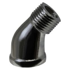 1/8" Pipe Fitting Street Elbow, 1/8" Female NPT x 1/8" Male NPT, 45 Degree, 125# Chrome Plated Brass