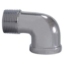 1" Pipe Fitting Street Elbow, 1" Female NPT x 1" Male NPT, 90 Degree, 125# Chrome Plated Brass