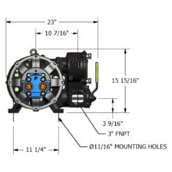 NVE 607 PRO Challenger Vacuum Pump, Counter Clockwise Rotation, Side Valve, Fan Cooled, Hydraulic Motor Drive (NVE-117-607AP-HYD-AFS)