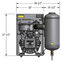 NVE 607 PRO Challenger Vacuum Pump Muffler Package, Clockwise Rotation, Top Valve, Fan Cooled, Angle Drive Adapter, Pump Stand Complete Package (NVE-117-607P-MUF-FD)