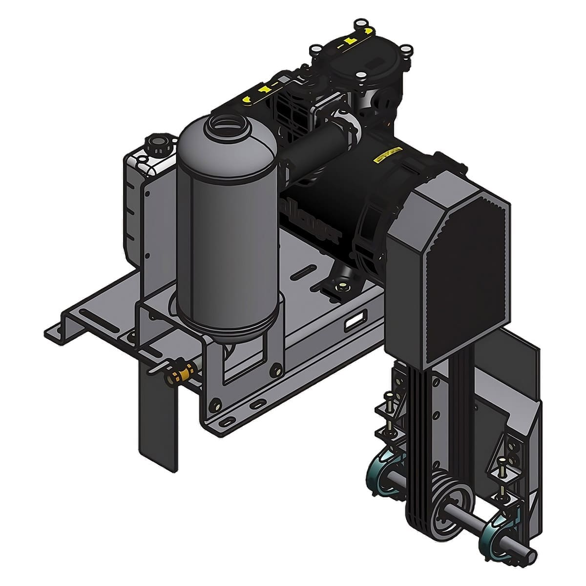 NVE 607 PRO Challenger Vacuum Pump Top of Frame Mount Package, Clockwise Rotation, Top Valve, Fan Cooled, Muffler Package (NVE-117-607P-TM-FD)