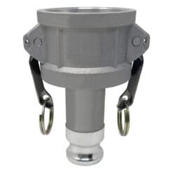 Gloxco Aluminum Type DA Cam and Groove Hose Fitting, Reducer, 2" Female Coupler x 1" Male Adapter (CAM-2010-DA-AL)