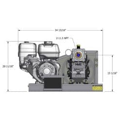 NVE 304 Challenger Vacuum Pump Engine Drive Package, Counter Clockwise Rotation, Top Valve, Top of Frame Mount (NVE-117-EDR-304-1)