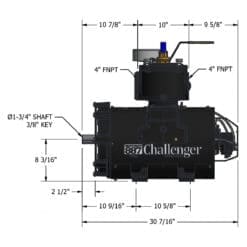 NVE 887 PRO Challenger Vacuum Pump, Clockwise Rotation, Top Valve, Fan Cooled (NVE-103-887P-FD)
