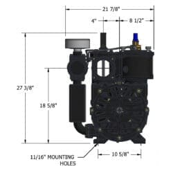 NVE 887 PRO Challenger Vacuum Pump, Clockwise Rotation, Top Valve, Fan Cooled (NVE-103-887P-FD)