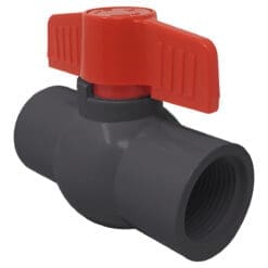 PVC Ball Valve, Grey Body, Schedule 80, Female NPT