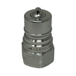 3/4" Hydraulic Quick Release Coupling, Series A, 3/4" Male Plug x 3/4" Female Threads, Galvanized Steel